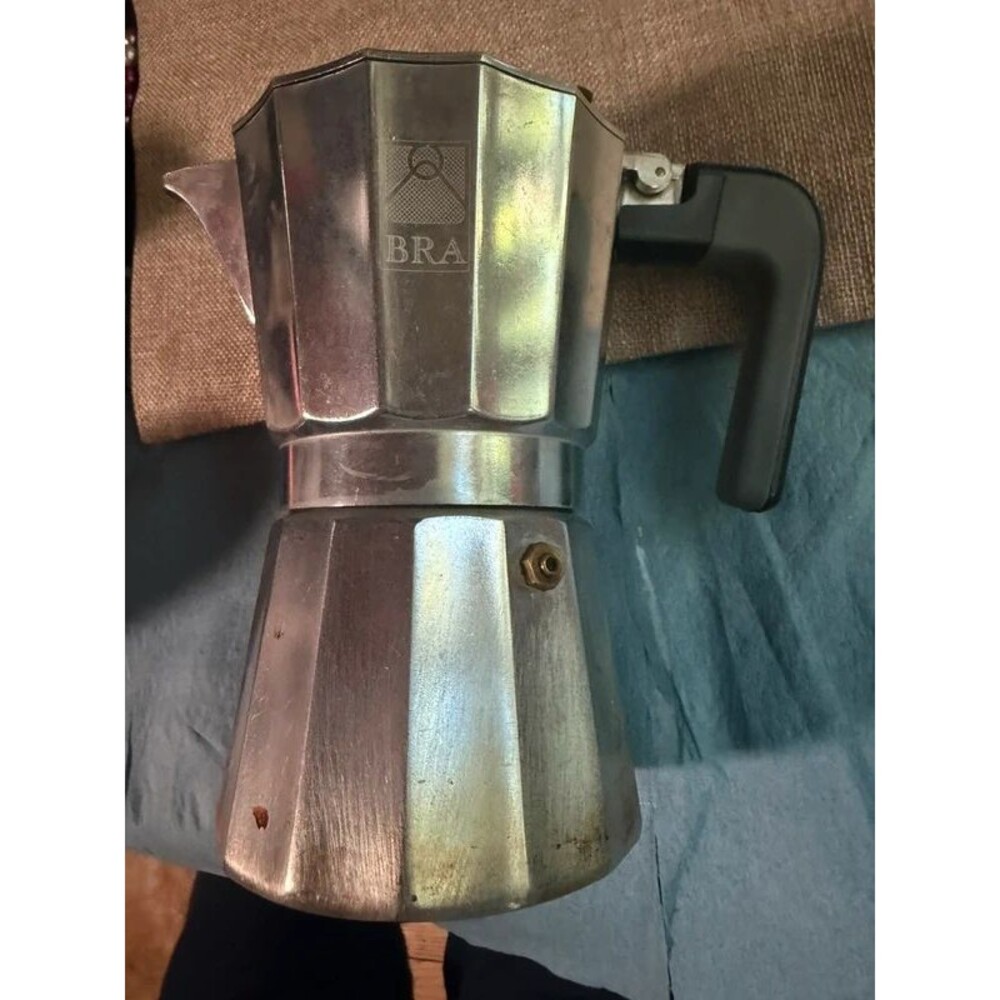 Vintage BRA Aluminum Stovetop Espresso Moka Pot Coffee Maker - Made in Spain